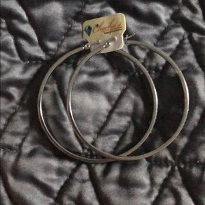 Multi stone hoop earrings.
